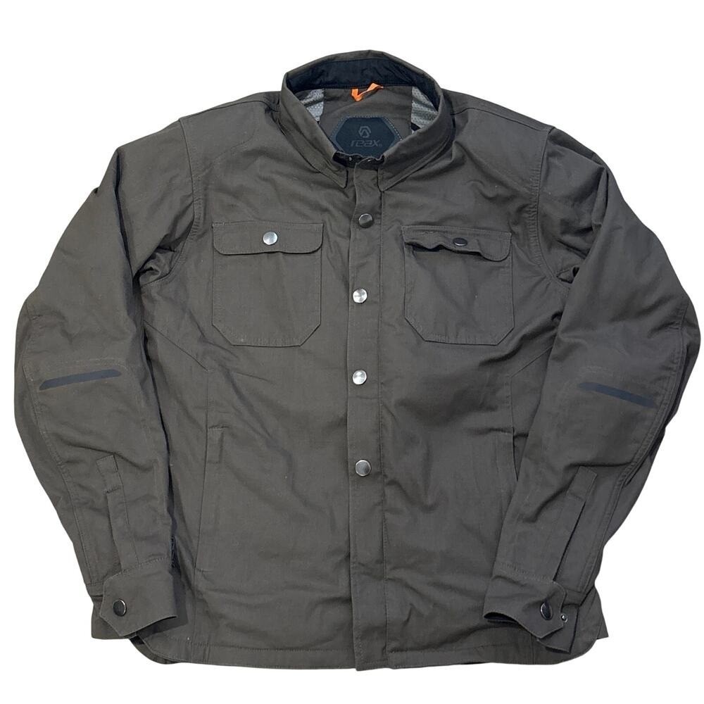 Reax Bridger Riding Shirt Mens Medium Brown Motorcycle Jacket Lined Ripstop